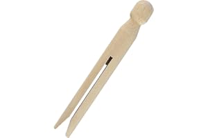 Rayher 6400500 Rundkopf-Wäscheklammern Holz, 11 cm lang, Beutel 50 Stück, Sturmklammern, Rundkopfklammern zum Stecken, Holz-Wäscheklammern, Braun