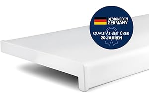 METALL- & KUNSTSTOFFHANDEL THOMAS JÄKEL TJ Fensterbank Innen I 10 x 100 cm I weiß I hochwertige PVC Fensterbank mit Seitenabschluss I Fensterbrett kratzfest & feuchtigkeitsundurchlässig I pflegeleichter & langlebiger Fenstersims für Innen