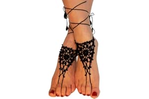 FLIYEONG Handmade Boho Anklet Knit Crochet Barefoot Sandals Beach Ankle Chain Foot Jewelry for Women Durable and Useful