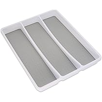 Addis Premium Soft Touch 3 Compartiment Lade Gebruiksvoorwerp Bestek Organizer Lade, Wit & Grijs nieuwe 3 Secties