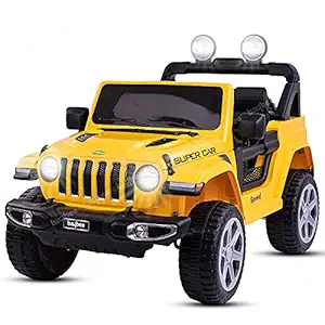 Baybee Robicun Baby Rechargeable Battery Operated Electric Ride-On Jeep car for Kids Baby Racing Riding Toy Car with R/C for Boys & Girls Babies Toddlers Age 2 to 6 Years (Yellow)