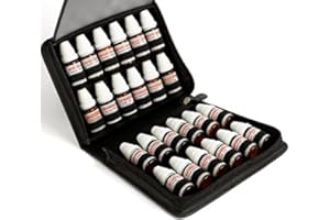 offro Taschenapotheke aus schwarzem Rindleder für 24 DHU Gläser (10ml) oder 10ml Flaschen für Öle, Essenzen und Flüssigkeiten