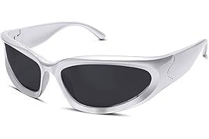 Perfectmiaoxuan Gafas de sol envolventes polarizadas para hombre y mujer Wrap Around Y2K sunglasses ovaladas futuristas Pesca Conducción Gafas de sol polarizadas