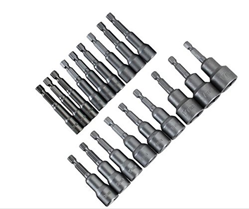 10 Stück Metric 1/4 „Shank Magnetic Steckschlüssel Set Sockeladapter Hex Bohrer (6/7/8/10/12/13/14/15/17 / 19mm) - 4