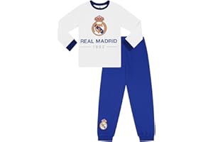 Real Madrid Chicos CF Pijamas Largo de Algodón Fútbol PJs para Niños