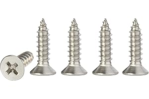 YITLA M4 Stainless Steel Self Tapping Screws,100pcs M4x16mm Phillips Flat Head Wood Srews DIY Woodworking Screws with Box (M4 X 16mm 100 PCS)