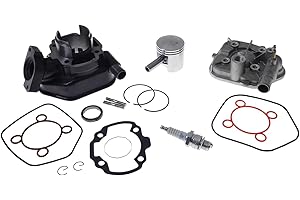 2EXTREME 70ccm Zylinderkit mit Kopf und NBK BR9HS Zündkerze – kompatibel mit Peugeot Speedfight 1 2 50 LC Speedy – für wassergekühlten stehenden Motor
