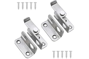 CYIOU 2 Stück Riegelschloss Klein Edelstahl Riegel Torriegel Bolzenriegel Gartentor für Türen Fenster Badezimmer Schränke und Schubladen mit Schrauben (Rechts Offnen)