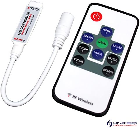 10 Keys RF Remote Control, 5V / 12V / 12V 12A Mini Controller Dimmer for RGB LED Strip from LinkSquare