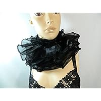 Halskrause schwarz Kragen Clown Harlekin Pierrot Verkleidung Kostüm Halsband Mühlsteinkragen