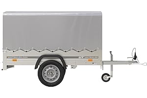 UNITRAILER Remolque basculante de Carga Ligero Garden Trailer 200 Kipp 200x106 750 KG con toldo y Rueda Jokey