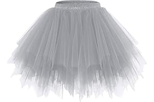 ‎SOUPLIEBE Karneval Damen Kostüm Tüllrock 50er Tütü Rock Kurz Ballett Unterrock 50er Rockabilly Petticoat Tutu Unterrock Kurz Ballett Tanzkleid