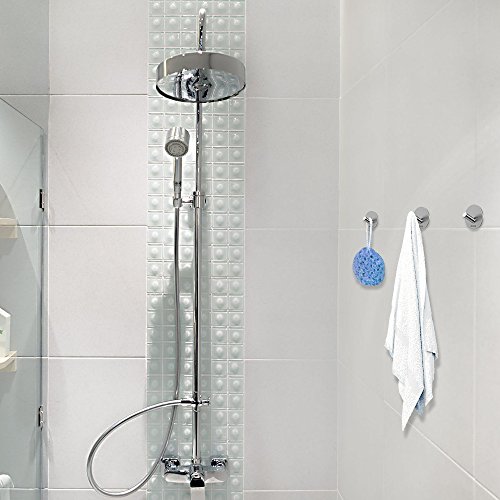 Ecooe 6 Stück Selbstklebend Handtuchhaken Edelstahl Handtuch Haken wasserdicht mit 6 Stück 3M Ersatzklebepads - 6