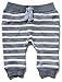 M&Co Baby Boys Stripe Print Casual Cuffed Ankles Side Pocket Cotton Joggers Blue 0/3 Mnths