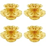 LotusFeet Spirituality Traditional Brass Lehar Deep/Traditional Puja Diya/Pooja Oil Lamp - Pack of 4