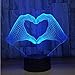 Produktbild Neuheit Herz Hand Form 3D Lampe Touch Sensor Licht Led7 Farben Fernbedienung Tischlampe Kinder Nachtlicht Als Spielzeug Geschenke