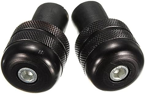 'Misika 2 Pcs Universal Aluminum Motorcycle Handlebar 7/8 Handlebar Ends Black
