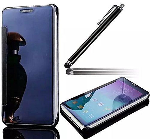 Samsung Galaxy A5 2017 Case  Vandot Clear View Funda con Tapa de Efecto Espejo y Esquinas de Metal para Samsung Galaxy A5 2017 A520  con 1x Stylus Pen  Zafiro Azul