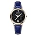 Produktbild Luxus Mode Leder Band Analoge Quarz Runde Armbanduhr Uhren (Blau)