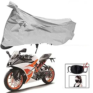 Riderscart All Season (Weather) Waterproof Bike Cover for KTM RC 200 Indoor Outdoor Protection Combo with Storage Bag and Face Mask
