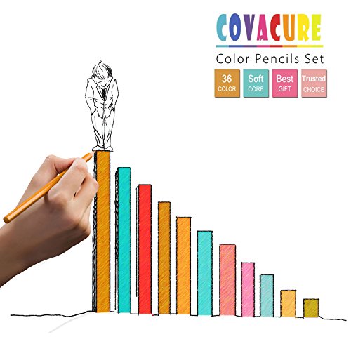 Buntstifte Set, 36 Brillanten Farben Bleistift Set mit Leinwand Roll-up für Kinder & Erwachsene - 4