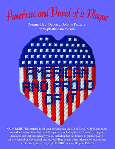 American and Proud of it Plaque: Plastic Canvas Pattern