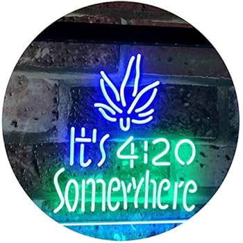 Enseigne Lumineuse E006-g Marijuana Hemp Leaf High Life NR Neon