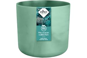 Elho the ocean collection round 18cm - Vaso per piante - Nata dal riciclaggio dei rifiuti del mare - Materiale riciclato al 100% - Verde/Verde Pacifico
