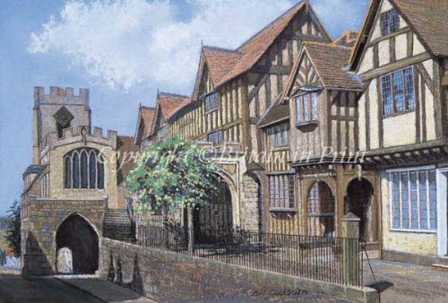 Britain in Print Lord Leycester Hospital Mounted Miniature 5x4 inches