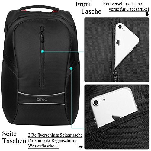 Anti Diebstahl Laptop Rucksack 17 3 Zoll  DTBG wasserdicht ger  umig leicht Business Computer Rucks  ke Reiserucksack Daypack Schultasche College Stud