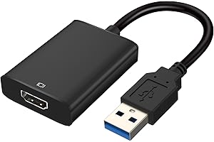 Herfair USB to HD Adapter for Monitor,Type 3.0/2.0 to HD Cable Converter 1080P Connector Output for Computer Laptop Desktop with Multiple Windows 11/10/8.1/8/7(Need to Install Driver)