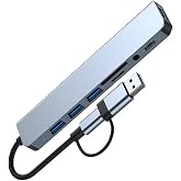 Lunatic 1060 8 in 2 USB-C &amp; USB 3.0 Hub &Ccedil;oklayıcı USB, Type-C, SD/TF ve Aux &Ccedil;evirici x USB 3.0: 5Gbps ultra hızlı veri transf