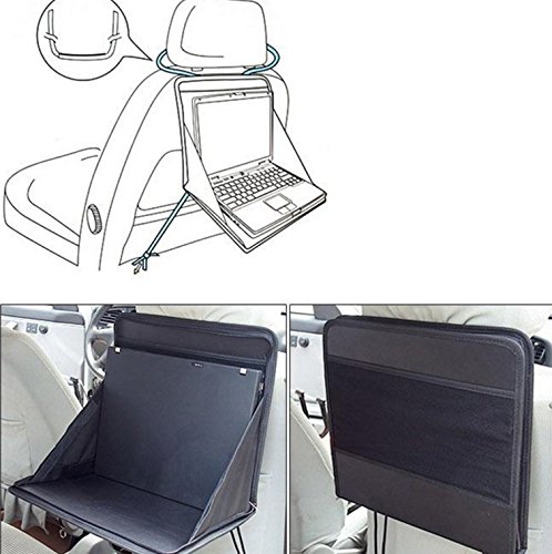 Design61 Autorücksitz Tasche Tisch Kinder Organizer für Tablet-PCs Laptops Notebooks Tisch Ablagefläche Arbeitstisch Organizer in Schwarz - 3