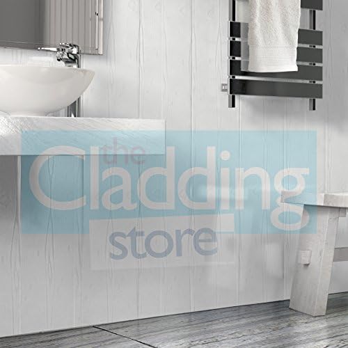 5mm Wood Effect White ASH Wall Panel & Ceiling Panel MATT Finish .Tongue and Grooved Ideal for Your Bath/Shower Walls Going Over Tiles and on Your Ceiling 100% Waterproof