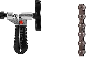 ZHIQIU FSC F410 1-Speed Bike Chains Single (1/2 x 1/8-Inch, 104L) (Brown+Chain tools)