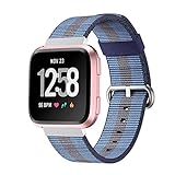 IGEMY Double Colour Lightweight Nylon Einstellbare Ersatz WristBand Sport Strap für Fitbit Versa 4.92'-7.48' (125mm-190mm) (B)