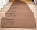 Produktbild Stufenmatte Treppenstufe sannix Collection Set von 13 Innen Skid Rutschfeste Treppe Läufer Teppich Stufenmatte Treppenstufe (54,9 x 20,6 cm), Polyester-Mischgewebe, coffee diamond, 13pcs