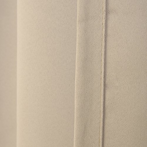 Thermo Vorhang Kräuselband Gardine Lichtdicht Blickdicht BLACKOUT UNI creme ca. 140x245cm - 2