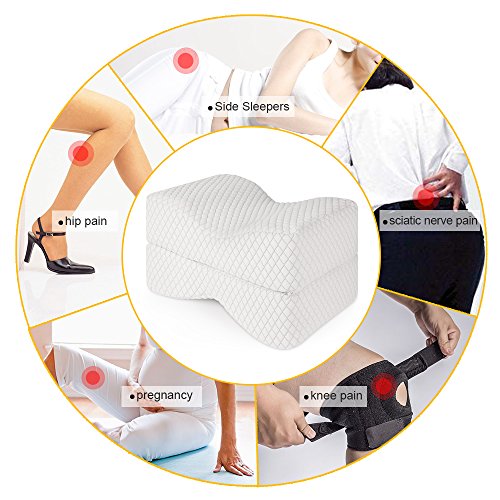 NURSAL-Coussin-Pour-Genoux-Soulage-la-Sciatique-le-Mal-de-Dos-Les-Douleurs-Aux-hanches-pour-Les-Femmes-Enceintes-les-Personnes-Dormant-sur-le-ct-Coussin-Orthopdique-en-Mousse--Mmoire-de-Forme-Taie-Lav