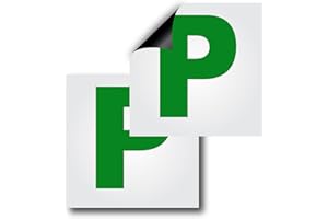 HOMXTERS P Plates Magnetic UK, Pack of 2 DVLA Approved Size, Thick P Plates New Driver, Reusable,Scratch/Residue-Free, Water/Windproof, Tear-Resistant, Provisional Driver Pass Plates for Car