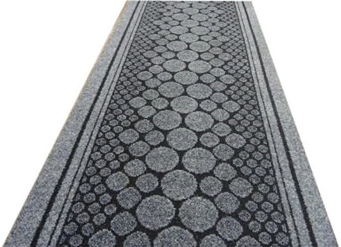 Cork Polypropylene Hallway Carpet Runner 150cm x 67cm Traditional Floor Protector Rug (Grey)