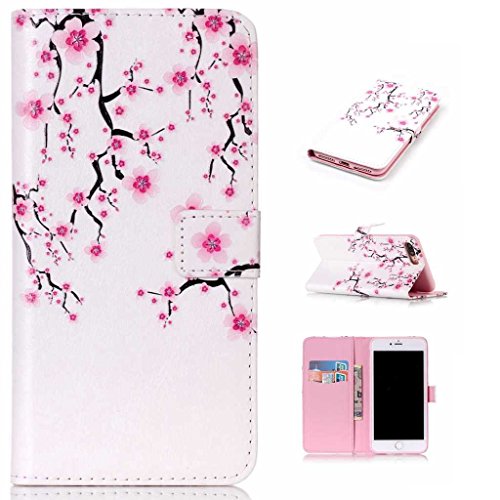 BoxTii iPhone Plus Case Free Screen Protector, Leather Wallet Case for  iPhone Plus, Ultra Slim Case with Card Slots for iPhone8 Plus (#5 Tree)