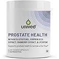 Unived Prostate Health with Beta-sitosterol, & Pumpkin Seed Extract | Helps Reduce Night time Bathroom Trips, Supports Better Bladder Emptying & Healthy Prostate Function | 60 Vegan Capsules