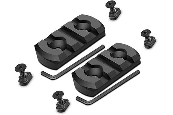 Paike 2PCS 3-Slot MOK Aluminum Picatinny Rail Section Accessory - Includes 4 T-Nuts & 4 Screws