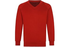 Bratatatmania Boys Girls School Uniform Jumper - Unisex Kids V Neck Sweatshirt School Wear Shirts Long Sleeve Fleece Jumper Classic Uniform