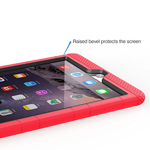 MoKo Funda para iPad Air 2 - Plegable Silicona Durable Protector con Funci  n de Soporte Trasera Dura Cover Case Para Apple iPad Air 2 9 7 Pulgadas Tableta  ROJO