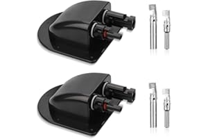 Udbrud Dachdurchführung, 2 Stück IP68 Solar Doppel-Kabeldurchführung ABS wasserdichte 2-Fach Solarmodul Kabeldurchführung für Solarplatten Wohnwagen Boot Solarprojekt, Sat-Anlage und Klimaanlage