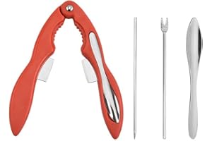 Hsthe Sea Pinces et Outils de Crabe multifonctionnels Griffes et Outils de Fruits de mer Portables Griffes de Jambe de Crabe 3 en 1 Griffes de Crabe Fourchette de Crabe Aiguille de Crabe pour