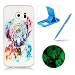 Produktbild Samsung Galaxy S6 Edge Hülle Silikon TPU Ultradünn Case,Samsung Galaxy S6 Edge Einzigartig [Nacht Leuchtend] Fluoreszieren Im Dunkeln Lichtdurchlässig Weich Gummi Handyhülle Etui Tasche Schutzhülle,Herzzer Anti Kratzer Flexibel Soft Rückseite Schutz Hülle Bumper Case Cover Shell für Samsung Galaxy S6 Edge + 1 x Frei Blau Handy Halterung Ständer + 1 x Frei Blau Stylus Stift Touch Pen - Hirsch Traumfänger