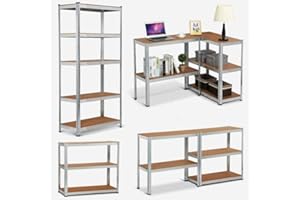 Zanbeel 150cm x 70cm x 30cm, 5 Tier Shelves Shelving Units, 875KG Capacity Garage Shed Storage Racking, Metal Rack Boltless Heavy Duty